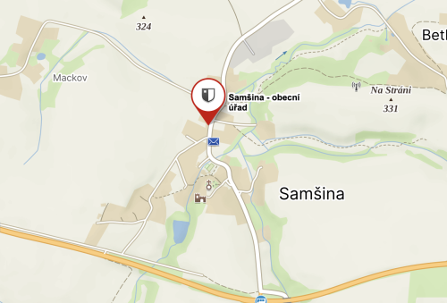 mapa obce Samšina